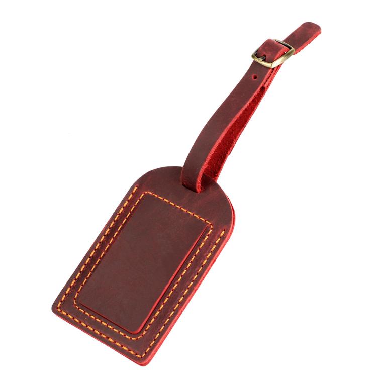 Crazy Horse Genuine Leather Luggage Tag Boarding Pass Card Holder