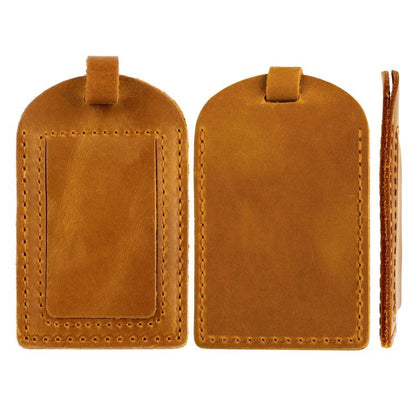 Crazy Horse Genuine Leather Luggage Tag Boarding Pass Card Holder
