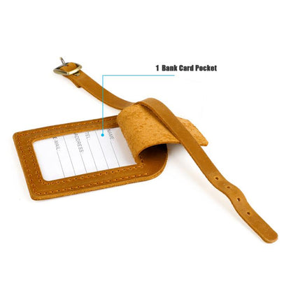 Crazy Horse Genuine Leather Luggage Tag Boarding Pass Card Holder