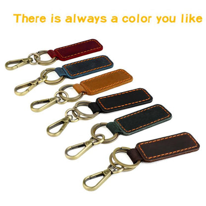 Retro Crazy Horse Genuine Leather Car Key Chain