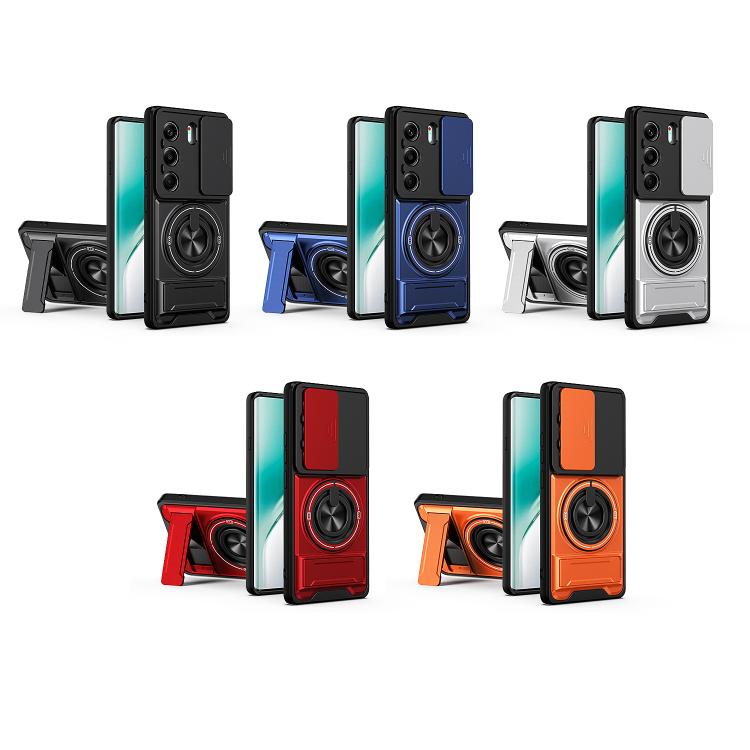 Lens Sliding Window Multifunctional Magnetic Shockproof Phone Case, For Tecno Camon 40 Pro 4G, For Tecno Camon 40 Premier 5G, For Tecno Camon 40 4G, For Tecno Spark 30 Pro 4G, For Tecno Spark 30 4G, For Tecno Spark Go 2025, For Tecno Spark 30C 4G      ...