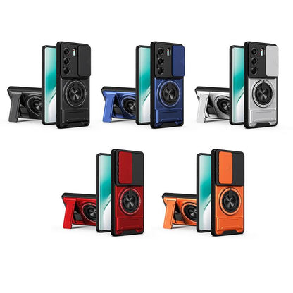Lens Sliding Window Multifunctional Magnetic Shockproof Phone Case, For Tecno Camon 40 Pro 4G, For Tecno Camon 40 Premier 5G, For Tecno Camon 40 4G, For Tecno Spark 30 Pro 4G, For Tecno Spark 30 4G, For Tecno Spark Go 2025, For Tecno Spark 30C 4G      ...