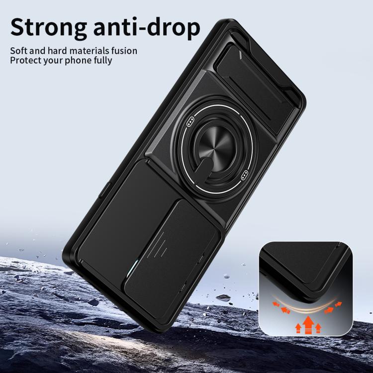 Lens Sliding Window Multifunctional Magnetic Shockproof Phone Case, For Tecno Camon 40 Pro 4G, For Tecno Camon 40 Premier 5G, For Tecno Camon 40 4G, For Tecno Spark 30 Pro 4G, For Tecno Spark 30 4G, For Tecno Spark Go 2025, For Tecno Spark 30C 4G      ...