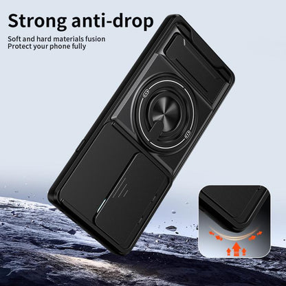 Lens Sliding Window Multifunctional Magnetic Shockproof Phone Case, For Tecno Camon 40 Pro 4G, For Tecno Camon 40 Premier 5G, For Tecno Camon 40 4G, For Tecno Spark 30 Pro 4G, For Tecno Spark 30 4G, For Tecno Spark Go 2025, For Tecno Spark 30C 4G      ...