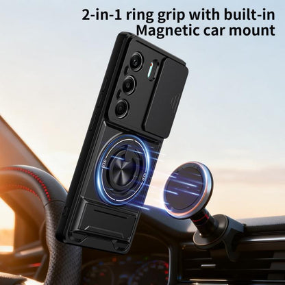 Lens Sliding Window Multifunctional Magnetic Shockproof Phone Case, For Tecno Camon 40 Pro 4G, For Tecno Camon 40 Premier 5G, For Tecno Camon 40 4G, For Tecno Spark 30 Pro 4G, For Tecno Spark 30 4G, For Tecno Spark Go 2025, For Tecno Spark 30C 4G      ...
