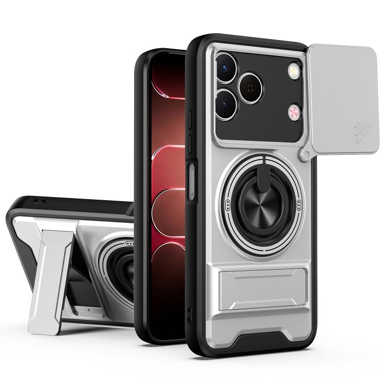 Lens Sliding Window Multifunctional Magnetic Shockproof Phone Case, For Tecno Pova 8 5G, For Tecno Spark 50 5G, For Tecno Pova Curve 2 5G, For Tecno Spark 50 4G, For Tecno Camon 50 Pro 4G, For Tecno Camon 50 4G, For Tecno Spark Go 3                    ...