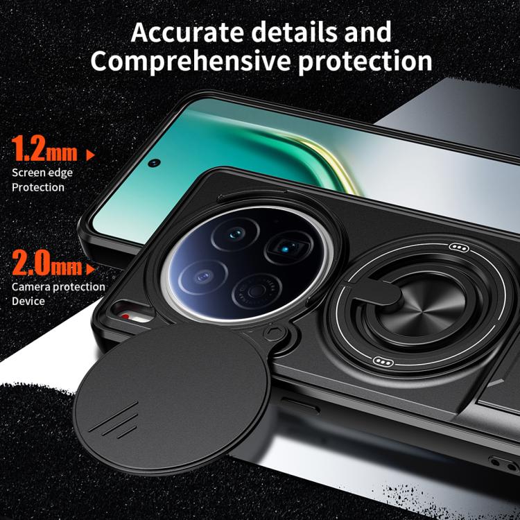 Lens Sliding Window Multifunctional Magnetic Shockproof Phone Case, For Tecno Camon 40 Premier 5G, For Tecno Camon 40 4G, For Tecno Spark 30 Pro 4G, For Tecno Spark 30 4G, For Tecno Spark Go 2025, For Tecno Spark 30C 4G, For Tecno Pova 6 Neo 4G        ...