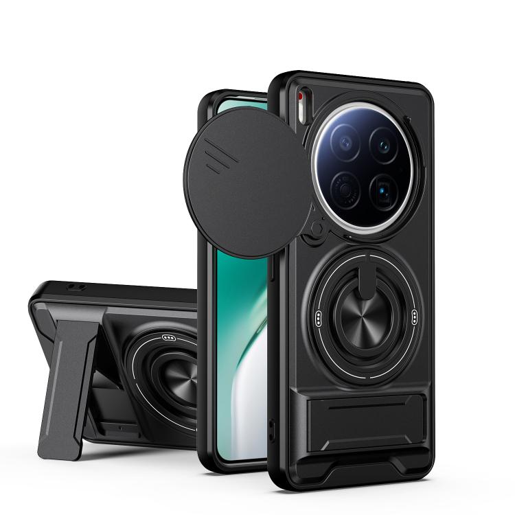 Lens Sliding Window Multifunctional Magnetic Shockproof Phone Case, For Tecno Camon 40 Premier 5G, For Tecno Camon 40 4G, For Tecno Spark 30 Pro 4G, For Tecno Spark 30 4G, For Tecno Spark Go 2025, For Tecno Spark 30C 4G, For Tecno Pova 6 Neo 4G        ...