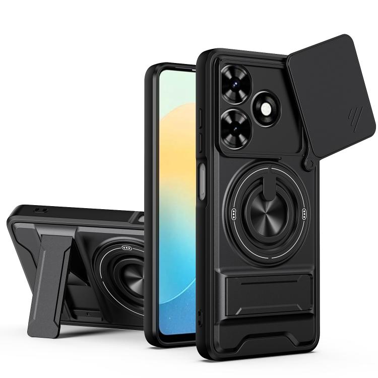 Lens Sliding Window Multifunctional Magnetic Shockproof Phone Case, For Tecno Pova 8 5G, For Tecno Spark 50 5G, For Tecno Pova Curve 2 5G, For Tecno Spark 50 4G, For Tecno Camon 50 Pro 4G, For Tecno Camon 50 4G, For Tecno Spark Go 3                    ...