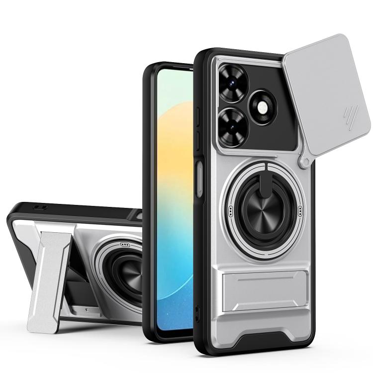 Lens Sliding Window Multifunctional Magnetic Shockproof Phone Case, For Tecno Pova 8 5G, For Tecno Spark 50 5G, For Tecno Pova Curve 2 5G, For Tecno Spark 50 4G, For Tecno Camon 50 Pro 4G, For Tecno Camon 50 4G, For Tecno Spark Go 3                    ...