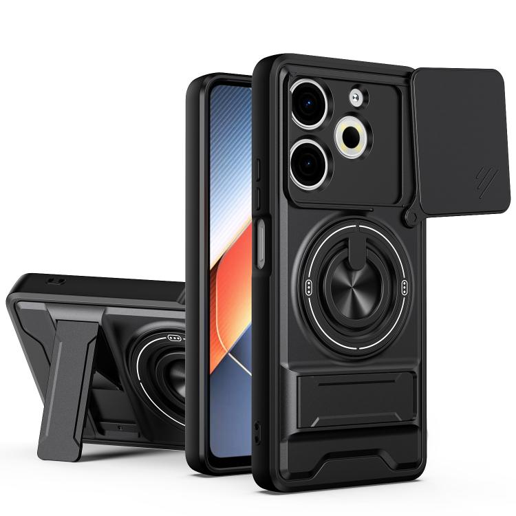 Lens Sliding Window Multifunctional Magnetic Shockproof Phone Case, For Tecno Camon 40 Premier 5G, For Tecno Camon 40 4G, For Tecno Spark 30 Pro 4G, For Tecno Spark 30 4G, For Tecno Spark Go 2025, For Tecno Spark 30C 4G, For Tecno Pova 6 Neo 4G        ...