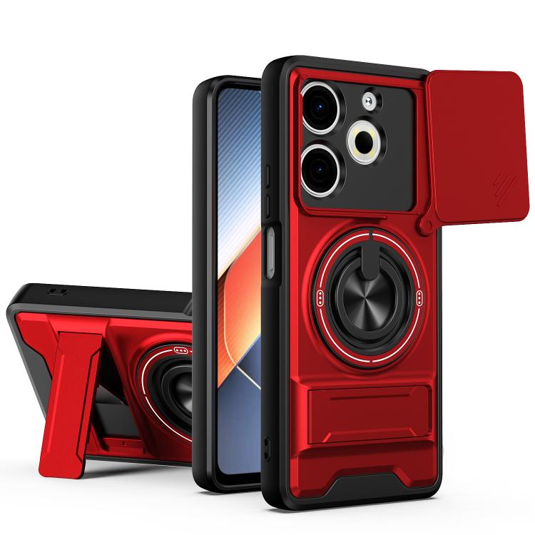Lens Sliding Window Multifunctional Magnetic Shockproof Phone Case, For Tecno Camon 40 Premier 5G, For Tecno Camon 40 4G, For Tecno Spark 30 Pro 4G, For Tecno Spark 30 4G, For Tecno Spark Go 2025, For Tecno Spark 30C 4G, For Tecno Pova 6 Neo 4G        ...