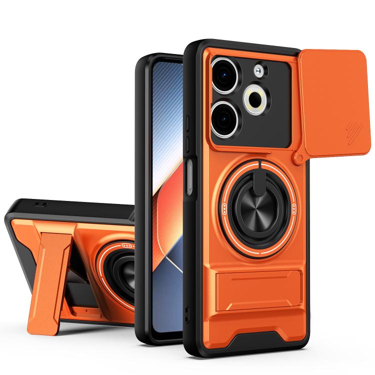 Lens Sliding Window Multifunctional Magnetic Shockproof Phone Case, For Tecno Camon 40 Premier 5G, For Tecno Camon 40 4G, For Tecno Spark 30 Pro 4G, For Tecno Spark 30 4G, For Tecno Spark Go 2025, For Tecno Spark 30C 4G, For Tecno Pova 6 Neo 4G        ...
