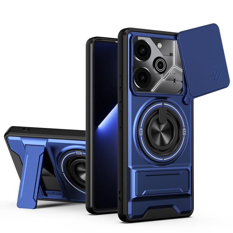 Lens Sliding Window Multifunctional Magnetic Shockproof Phone Case, For Tecno Camon 40 Premier 5G, For Tecno Camon 40 4G, For Tecno Spark 30 Pro 4G, For Tecno Spark 30 4G, For Tecno Spark Go 2025, For Tecno Spark 30C 4G, For Tecno Pova 6 Neo 4G        ...
