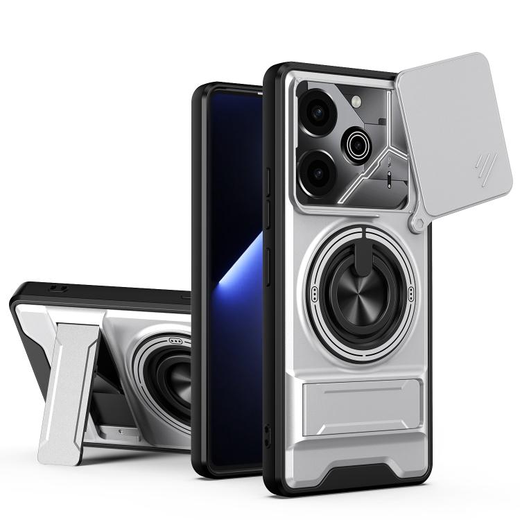 Lens Sliding Window Multifunctional Magnetic Shockproof Phone Case, For Tecno Camon 40 Premier 5G, For Tecno Camon 40 4G, For Tecno Spark 30 Pro 4G, For Tecno Spark 30 4G, For Tecno Spark Go 2025, For Tecno Spark 30C 4G, For Tecno Pova 6 Neo 4G        ...