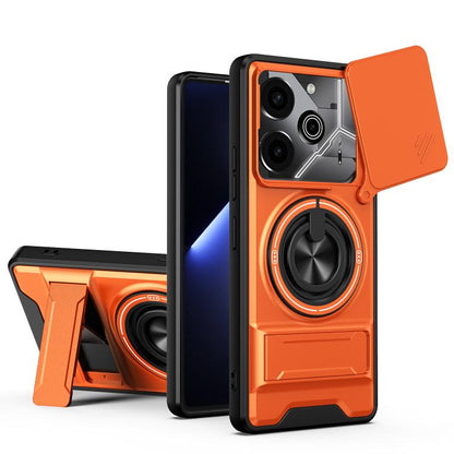 Lens Sliding Window Multifunctional Magnetic Shockproof Phone Case, For Tecno Camon 40 Premier 5G, For Tecno Camon 40 4G, For Tecno Spark 30 Pro 4G, For Tecno Spark 30 4G, For Tecno Spark Go 2025, For Tecno Spark 30C 4G, For Tecno Pova 6 Neo 4G        ...
