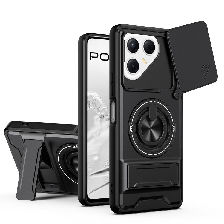 Lens Sliding Window Multifunctional Magnetic Shockproof Phone Case, For Tecno Pova 8 5G, For Tecno Spark 50 5G, For Tecno Pova Curve 2 5G, For Tecno Spark 50 4G, For Tecno Camon 50 Pro 4G, For Tecno Camon 50 4G, For Tecno Spark Go 3                    ...
