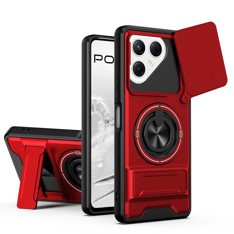 Lens Sliding Window Multifunctional Magnetic Shockproof Phone Case, For Tecno Pova 8 5G, For Tecno Spark 50 5G, For Tecno Pova Curve 2 5G, For Tecno Spark 50 4G, For Tecno Camon 50 Pro 4G, For Tecno Camon 50 4G, For Tecno Spark Go 3                    ...