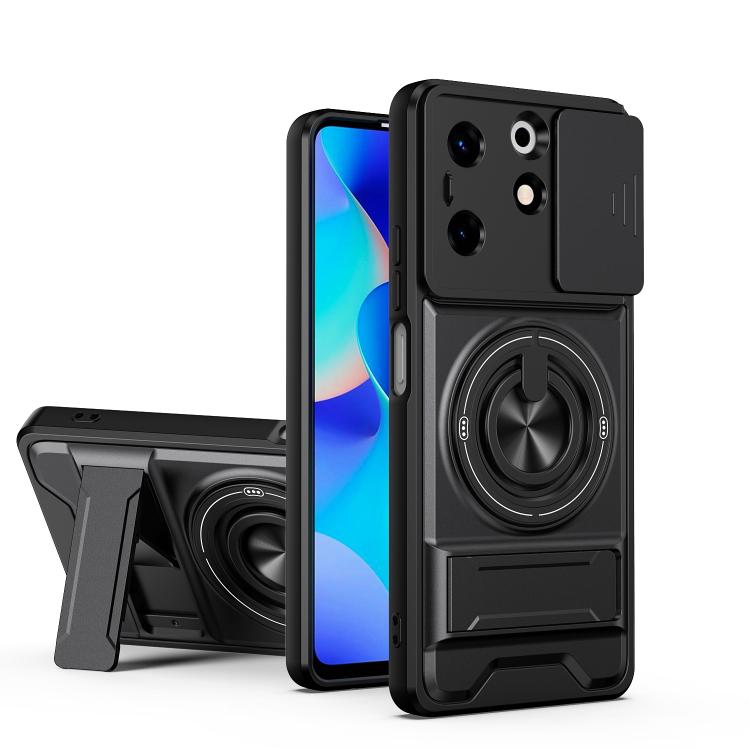 Lens Sliding Window Multifunctional Magnetic Shockproof Phone Case, For Tecno Camon 40 Premier 5G, For Tecno Camon 40 4G, For Tecno Spark 30 Pro 4G, For Tecno Spark 30 4G, For Tecno Spark Go 2025, For Tecno Spark 30C 4G, For Tecno Pova 6 Neo 4G        ...