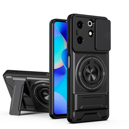 Lens Sliding Window Multifunctional Magnetic Shockproof Phone Case, For Tecno Camon 40 Premier 5G, For Tecno Camon 40 4G, For Tecno Spark 30 Pro 4G, For Tecno Spark 30 4G, For Tecno Spark Go 2025, For Tecno Spark 30C 4G, For Tecno Pova 6 Neo 4G        ...