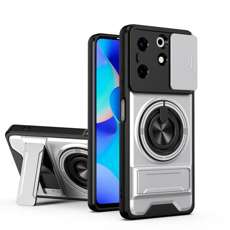 Lens Sliding Window Multifunctional Magnetic Shockproof Phone Case, For Tecno Camon 40 Premier 5G, For Tecno Camon 40 4G, For Tecno Spark 30 Pro 4G, For Tecno Spark 30 4G, For Tecno Spark Go 2025, For Tecno Spark 30C 4G, For Tecno Pova 6 Neo 4G        ...