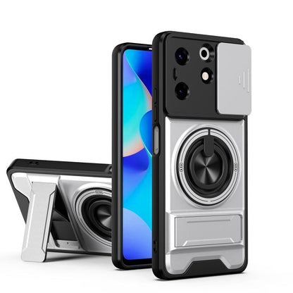 Lens Sliding Window Multifunctional Magnetic Shockproof Phone Case, For Tecno Camon 40 Premier 5G, For Tecno Camon 40 4G, For Tecno Spark 30 Pro 4G, For Tecno Spark 30 4G, For Tecno Spark Go 2025, For Tecno Spark 30C 4G, For Tecno Pova 6 Neo 4G        ...
