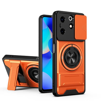Lens Sliding Window Multifunctional Magnetic Shockproof Phone Case, For Tecno Camon 40 Premier 5G, For Tecno Camon 40 4G, For Tecno Spark 30 Pro 4G, For Tecno Spark 30 4G, For Tecno Spark Go 2025, For Tecno Spark 30C 4G, For Tecno Pova 6 Neo 4G        ...