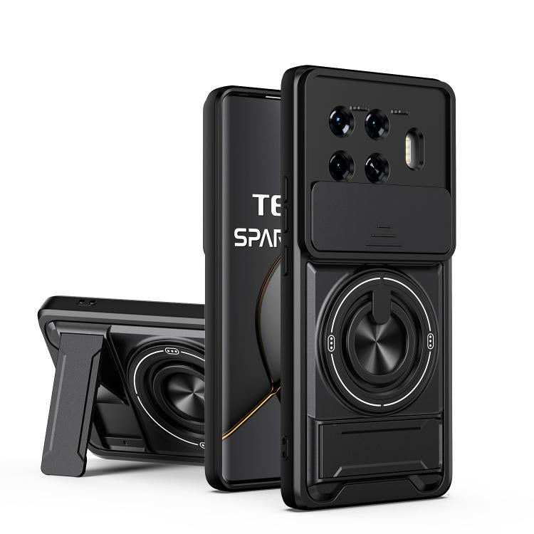 Lens Sliding Window Multifunctional Magnetic Shockproof Phone Case, For Tecno Camon 40 Premier 5G, For Tecno Camon 40 4G, For Tecno Spark 30 Pro 4G, For Tecno Spark 30 4G, For Tecno Spark Go 2025, For Tecno Spark 30C 4G, For Tecno Pova 6 Neo 4G        ...
