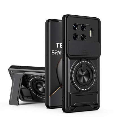 Lens Sliding Window Multifunctional Magnetic Shockproof Phone Case, For Tecno Camon 40 Premier 5G, For Tecno Camon 40 4G, For Tecno Spark 30 Pro 4G, For Tecno Spark 30 4G, For Tecno Spark Go 2025, For Tecno Spark 30C 4G, For Tecno Pova 6 Neo 4G        ...