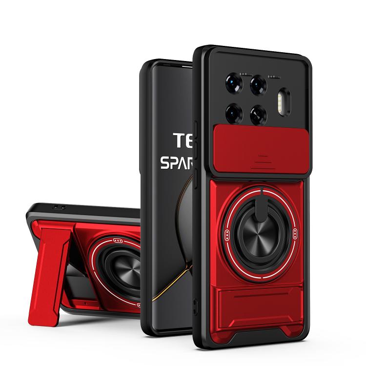 Lens Sliding Window Multifunctional Magnetic Shockproof Phone Case, For Tecno Camon 40 Premier 5G, For Tecno Camon 40 4G, For Tecno Spark 30 Pro 4G, For Tecno Spark 30 4G, For Tecno Spark Go 2025, For Tecno Spark 30C 4G, For Tecno Pova 6 Neo 4G        ...
