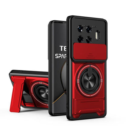 Lens Sliding Window Multifunctional Magnetic Shockproof Phone Case, For Tecno Camon 40 Premier 5G, For Tecno Camon 40 4G, For Tecno Spark 30 Pro 4G, For Tecno Spark 30 4G, For Tecno Spark Go 2025, For Tecno Spark 30C 4G, For Tecno Pova 6 Neo 4G        ...