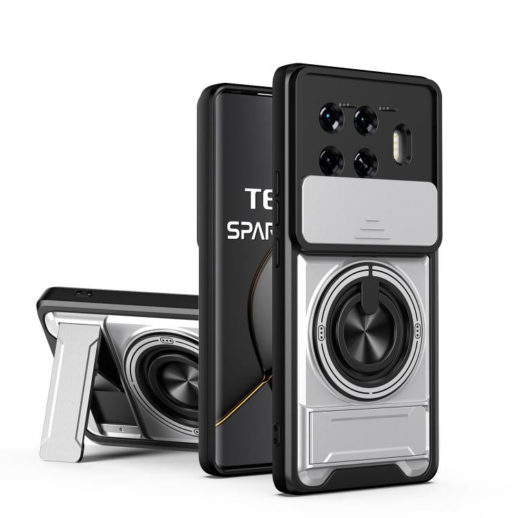 Lens Sliding Window Multifunctional Magnetic Shockproof Phone Case, For Tecno Camon 40 Premier 5G, For Tecno Camon 40 4G, For Tecno Spark 30 Pro 4G, For Tecno Spark 30 4G, For Tecno Spark Go 2025, For Tecno Spark 30C 4G, For Tecno Pova 6 Neo 4G        ...