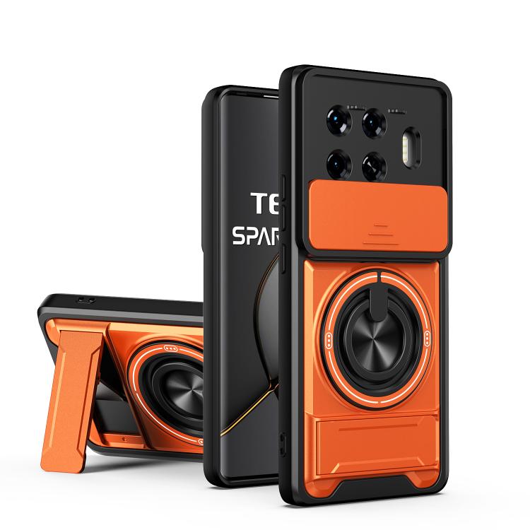 Lens Sliding Window Multifunctional Magnetic Shockproof Phone Case, For Tecno Camon 40 Premier 5G, For Tecno Camon 40 4G, For Tecno Spark 30 Pro 4G, For Tecno Spark 30 4G, For Tecno Spark Go 2025, For Tecno Spark 30C 4G, For Tecno Pova 6 Neo 4G        ...