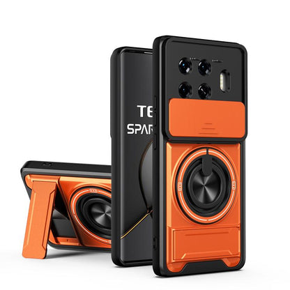 Lens Sliding Window Multifunctional Magnetic Shockproof Phone Case, For Tecno Camon 40 Premier 5G, For Tecno Camon 40 4G, For Tecno Spark 30 Pro 4G, For Tecno Spark 30 4G, For Tecno Spark Go 2025, For Tecno Spark 30C 4G, For Tecno Pova 6 Neo 4G        ...