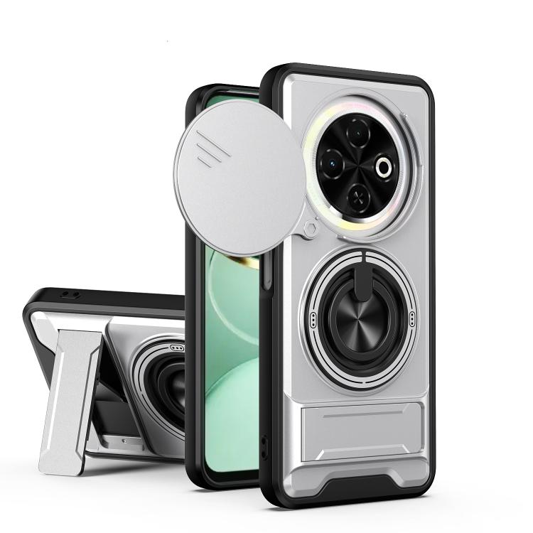 Lens Sliding Window Multifunctional Magnetic Shockproof Phone Case, For Tecno Camon 40 Premier 5G, For Tecno Camon 40 4G, For Tecno Spark 30 Pro 4G, For Tecno Spark 30 4G, For Tecno Spark Go 2025, For Tecno Spark 30C 4G, For Tecno Pova 6 Neo 4G        ...