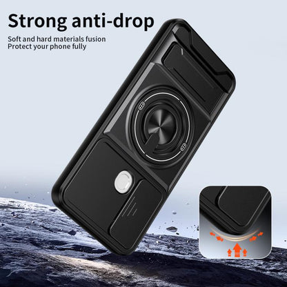 Lens Sliding Window Multifunctional Magnetic Shockproof Phone Case, For Tecno Spark Go 2022