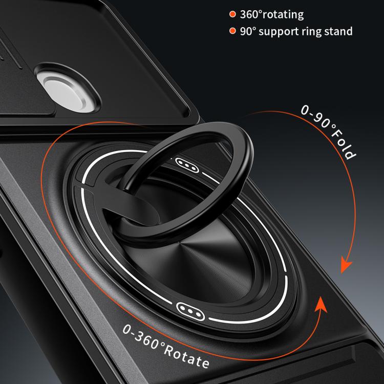 Lens Sliding Window Multifunctional Magnetic Shockproof Phone Case, For Tecno Spark Go 2022