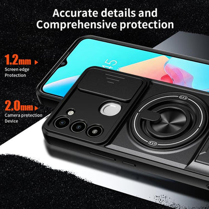 Lens Sliding Window Multifunctional Magnetic Shockproof Phone Case, For Tecno Spark Go 2022