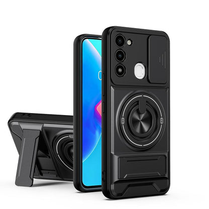 Lens Sliding Window Multifunctional Magnetic Shockproof Phone Case, For Tecno Camon 40 Premier 5G, For Tecno Camon 40 4G, For Tecno Spark 30 Pro 4G, For Tecno Spark 30 4G, For Tecno Spark Go 2025, For Tecno Spark 30C 4G, For Tecno Pova 6 Neo 4G        ...