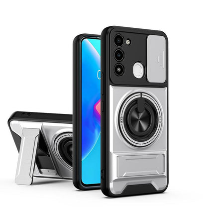 Lens Sliding Window Multifunctional Magnetic Shockproof Phone Case, For Tecno Camon 40 Premier 5G, For Tecno Camon 40 4G, For Tecno Spark 30 Pro 4G, For Tecno Spark 30 4G, For Tecno Spark Go 2025, For Tecno Spark 30C 4G, For Tecno Pova 6 Neo 4G        ...