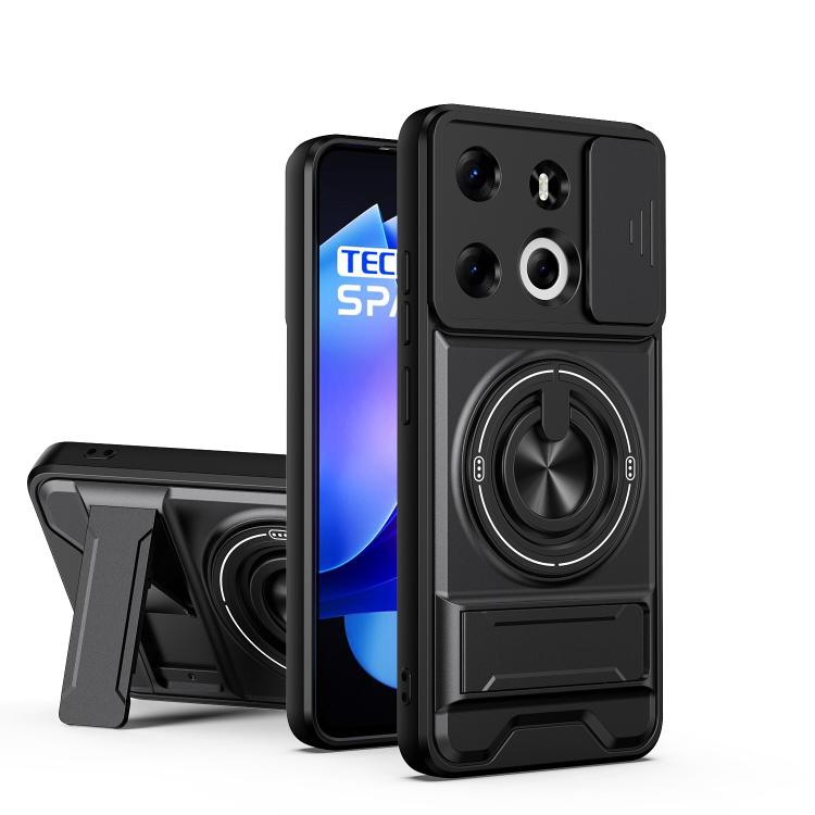 Lens Sliding Window Multifunctional Magnetic Shockproof Phone Case, For Tecno Camon 40 Premier 5G, For Tecno Camon 40 4G, For Tecno Spark 30 Pro 4G, For Tecno Spark 30 4G, For Tecno Spark Go 2025, For Tecno Spark 30C 4G, For Tecno Pova 6 Neo 4G        ...