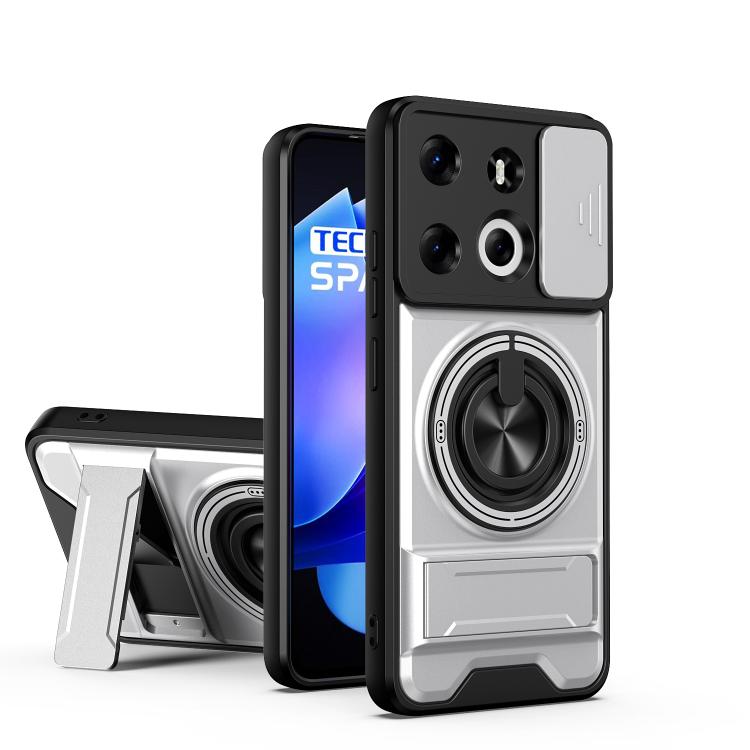 Lens Sliding Window Multifunctional Magnetic Shockproof Phone Case, For Tecno Camon 40 Premier 5G, For Tecno Camon 40 4G, For Tecno Spark 30 Pro 4G, For Tecno Spark 30 4G, For Tecno Spark Go 2025, For Tecno Spark 30C 4G, For Tecno Pova 6 Neo 4G        ...