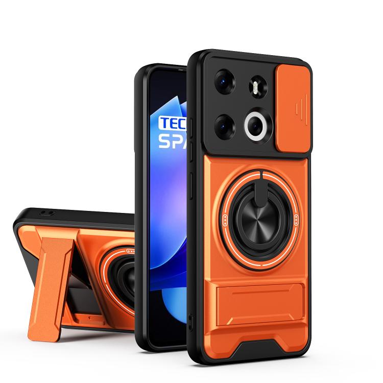 Lens Sliding Window Multifunctional Magnetic Shockproof Phone Case, For Tecno Camon 40 Premier 5G, For Tecno Camon 40 4G, For Tecno Spark 30 Pro 4G, For Tecno Spark 30 4G, For Tecno Spark Go 2025, For Tecno Spark 30C 4G, For Tecno Pova 6 Neo 4G        ...