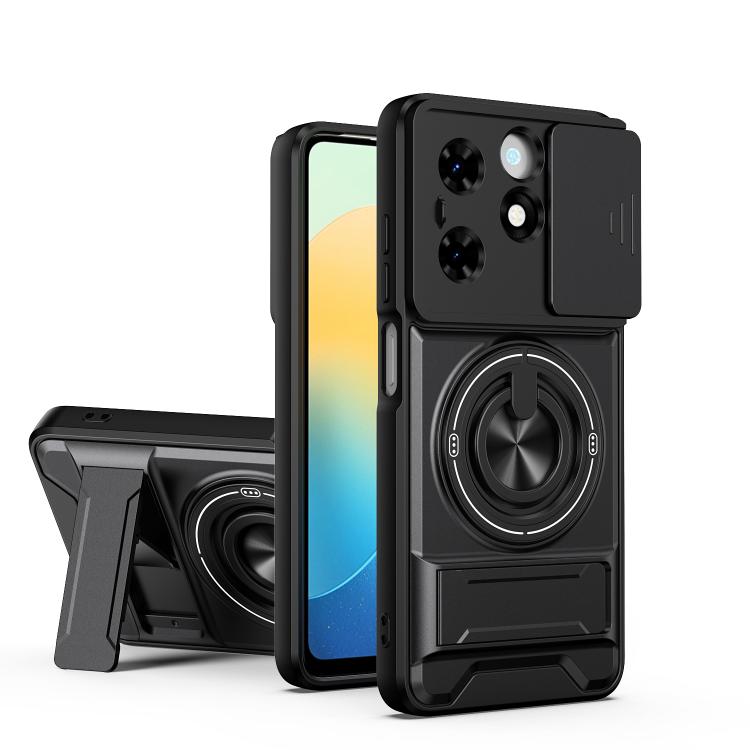 Lens Sliding Window Multifunctional Magnetic Shockproof Phone Case, For Tecno Camon 40 Premier 5G, For Tecno Camon 40 4G, For Tecno Spark 30 Pro 4G, For Tecno Spark 30 4G, For Tecno Spark Go 2025, For Tecno Spark 30C 4G, For Tecno Pova 6 Neo 4G        ...