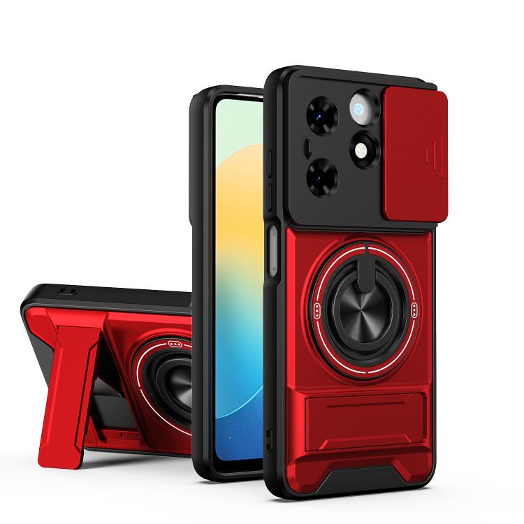 Lens Sliding Window Multifunctional Magnetic Shockproof Phone Case, For Tecno Camon 40 Premier 5G, For Tecno Camon 40 4G, For Tecno Spark 30 Pro 4G, For Tecno Spark 30 4G, For Tecno Spark Go 2025, For Tecno Spark 30C 4G, For Tecno Pova 6 Neo 4G        ...