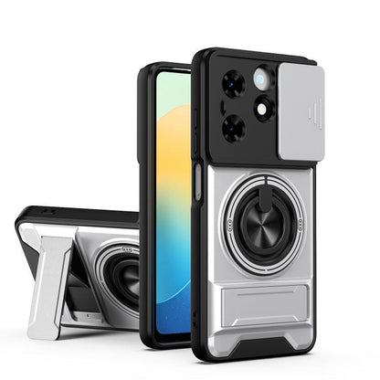 Lens Sliding Window Multifunctional Magnetic Shockproof Phone Case, For Tecno Camon 40 Premier 5G, For Tecno Camon 40 4G, For Tecno Spark 30 Pro 4G, For Tecno Spark 30 4G, For Tecno Spark Go 2025, For Tecno Spark 30C 4G, For Tecno Pova 6 Neo 4G        ...