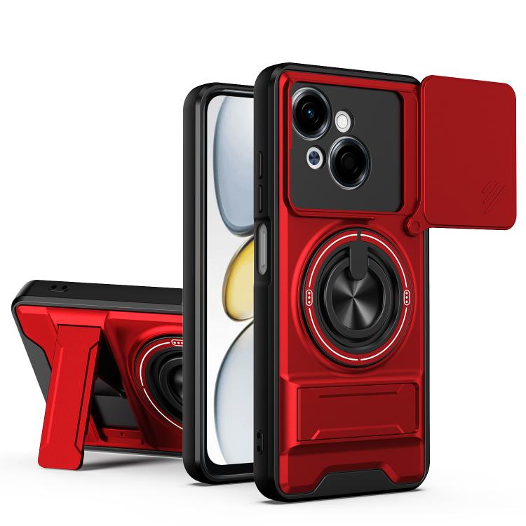 Lens Sliding Window Multifunctional Magnetic Shockproof Phone Case, For Tecno Camon 40 Premier 5G, For Tecno Camon 40 4G, For Tecno Spark 30 Pro 4G, For Tecno Spark 30 4G, For Tecno Spark Go 2025, For Tecno Spark 30C 4G, For Tecno Pova 6 Neo 4G        ...