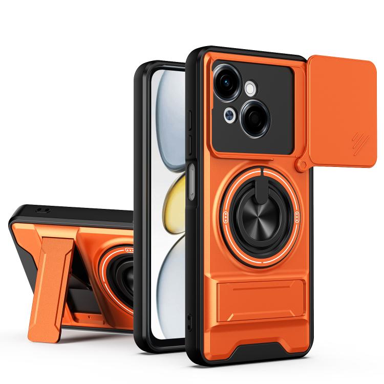 Lens Sliding Window Multifunctional Magnetic Shockproof Phone Case, For Tecno Camon 40 Premier 5G, For Tecno Camon 40 4G, For Tecno Spark 30 Pro 4G, For Tecno Spark 30 4G, For Tecno Spark Go 2025, For Tecno Spark 30C 4G, For Tecno Pova 6 Neo 4G        ...