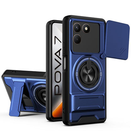 Lens Sliding Window Multifunctional Magnetic Shockproof Phone Case, For Tecno Pova 8 5G, For Tecno Spark 50 5G, For Tecno Pova Curve 2 5G, For Tecno Spark 50 4G, For Tecno Camon 50 Pro 4G, For Tecno Camon 50 4G, For Tecno Spark Go 3                    ...