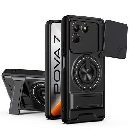 Lens Sliding Window Multifunctional Magnetic Shockproof Phone Case, For Tecno Pova 8 5G, For Tecno Spark 50 5G, For Tecno Pova Curve 2 5G, For Tecno Spark 50 4G, For Tecno Camon 50 Pro 4G, For Tecno Camon 50 4G, For Tecno Spark Go 3                    ...